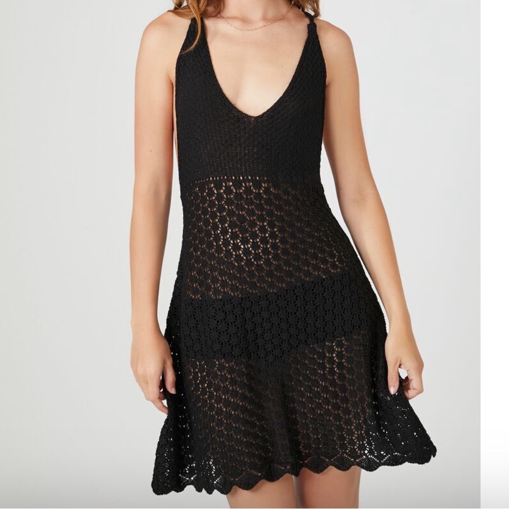 Crochet Y-Back Mini Dress